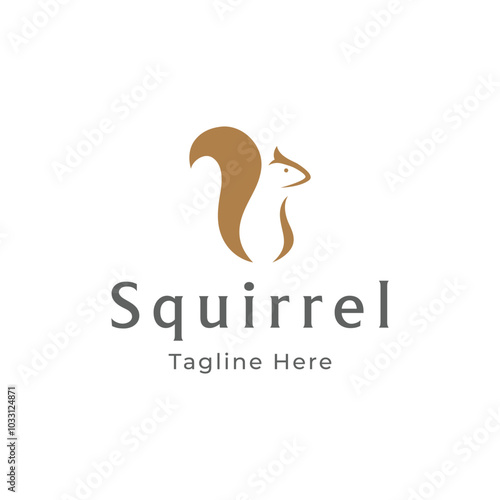 Squirrel logo template design with a creative and unique concept.