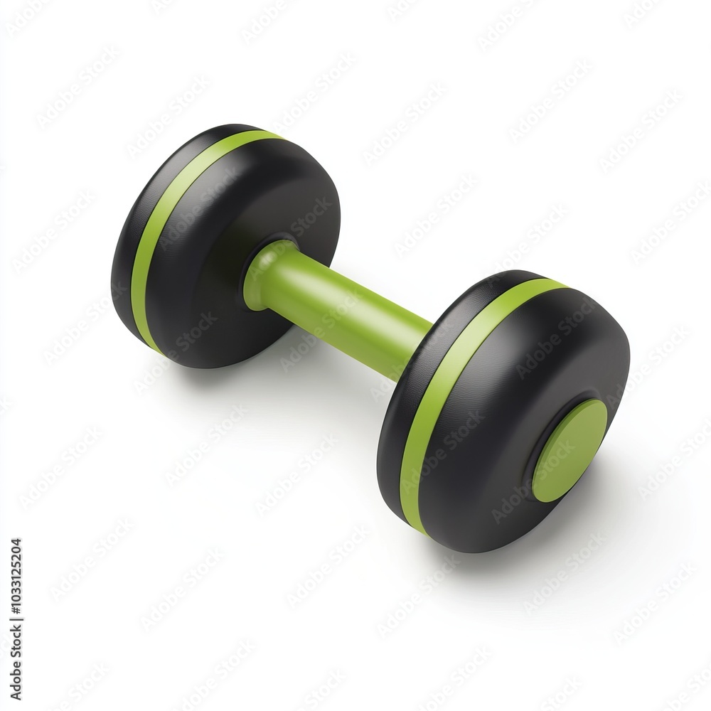 Black and Green Dumbbell with Green Grip Black and Green Dumbbell with Green Grip