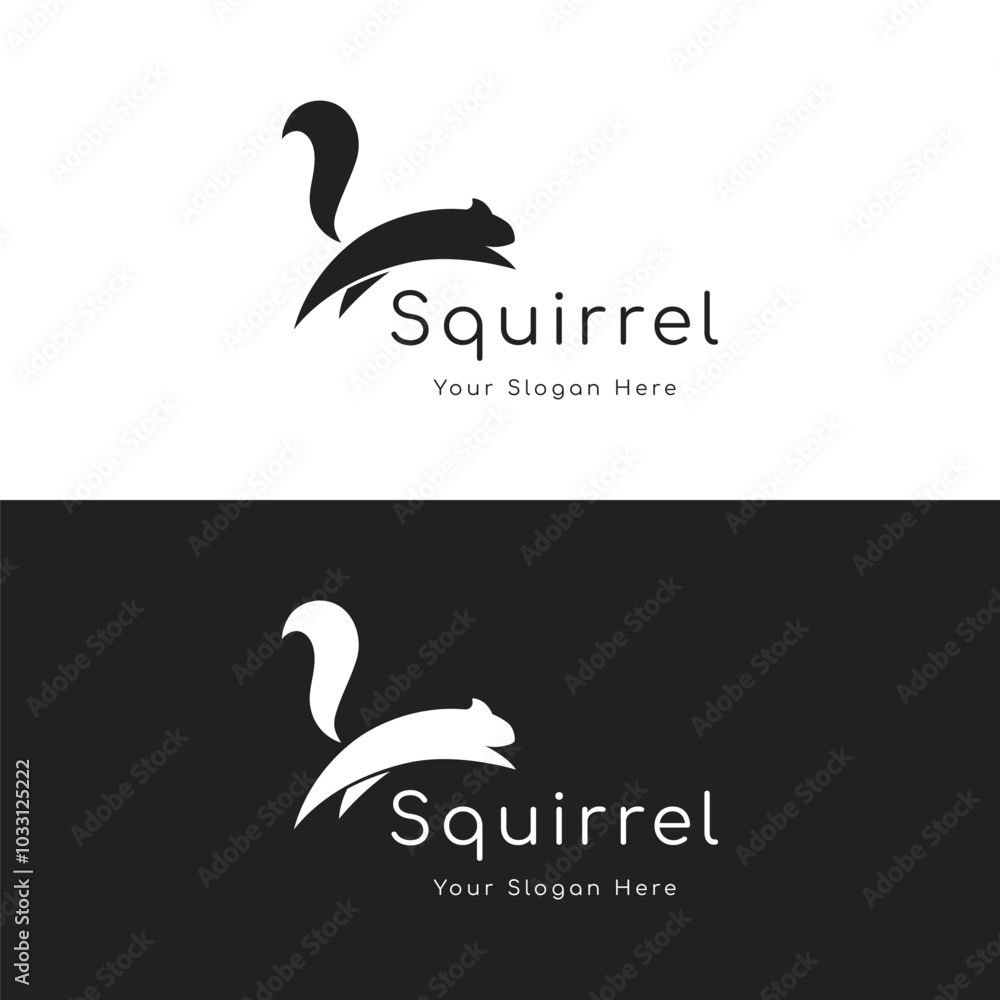 Naklejka premium Squirrel logo template design with a creative and unique concept.
