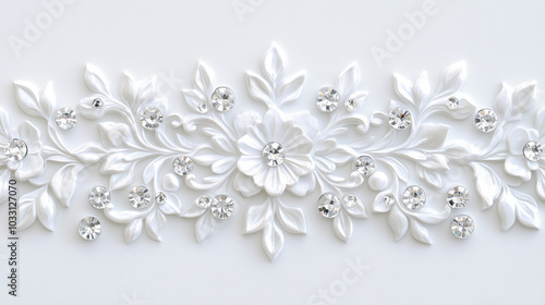 intricate floral patterns adorned with sparkling crystals, creating a glamorous and luxurious ambiance. 