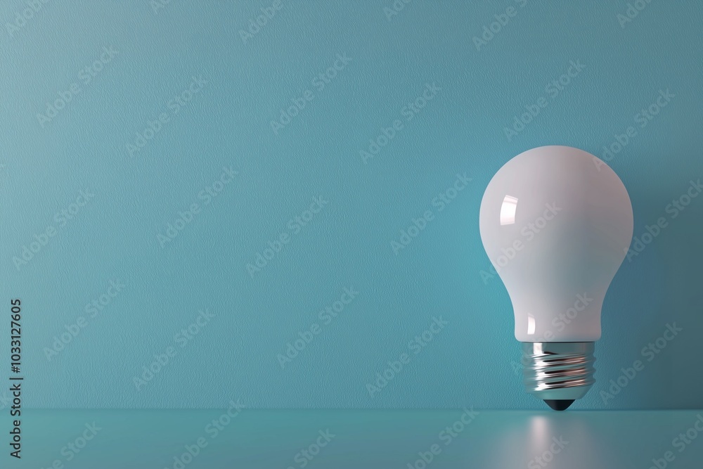 A minimalist light bulb stands against a textured blue background, symbolizing innovation and creativity. A minimalist light bulb stands against a textured blue background, symbolizing innovation and creativity.