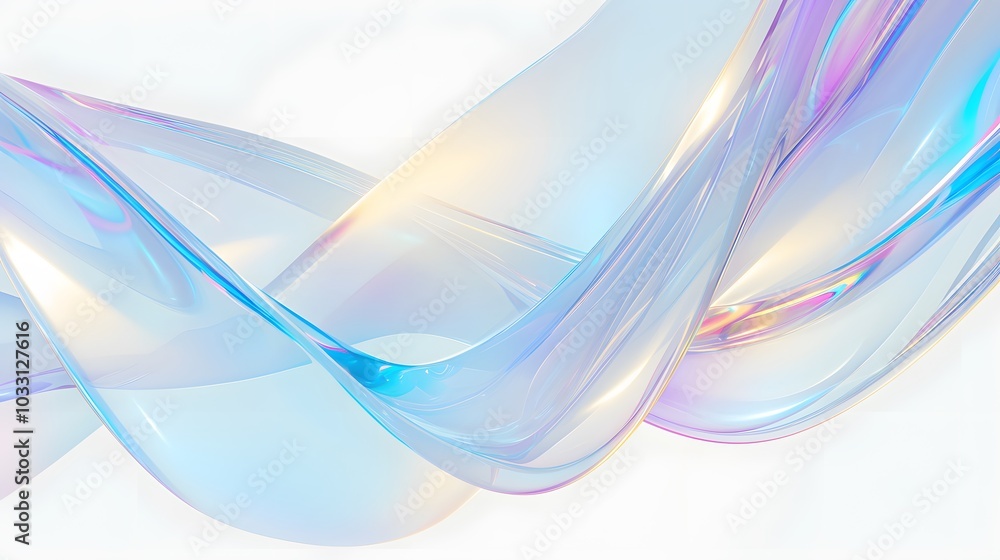 Fototapeta premium Abstract iridescent flowing liquid. Modern Shapes Wave abstract art background for presentations and wallpaper 