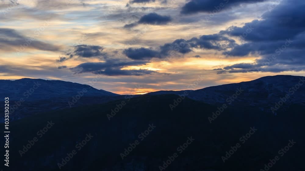 Beautiful calm morning light just before sunrise in the mountains Beautiful calm morning light just before sunrise in the mountains