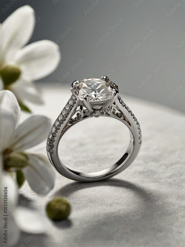 Wedding ring with a diamond that catches the light Wedding ring with a diamond that catches the light