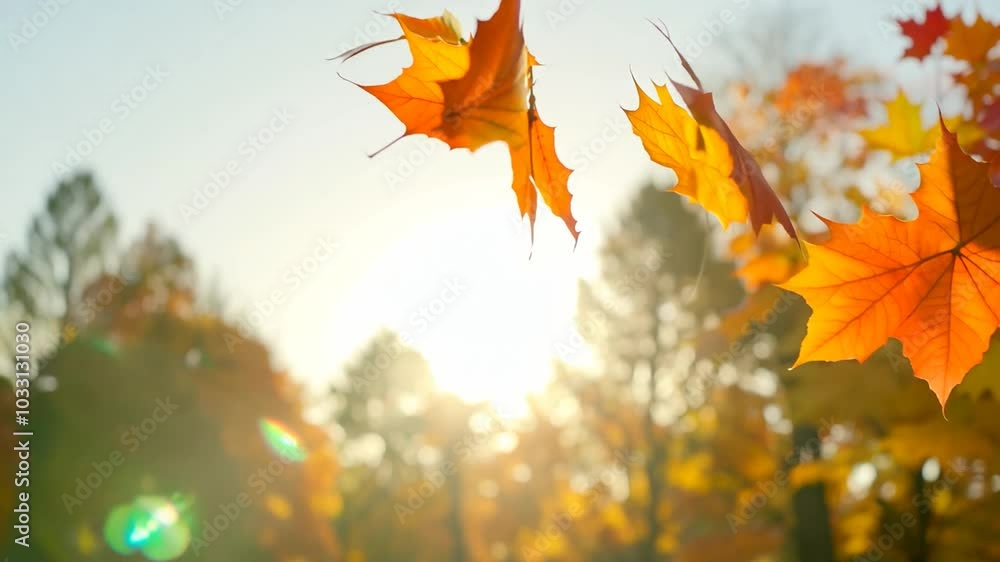 Closeup of hand holding fall foliage with sun shining through. Closeup of hand holding fall foliage with sun shining through.