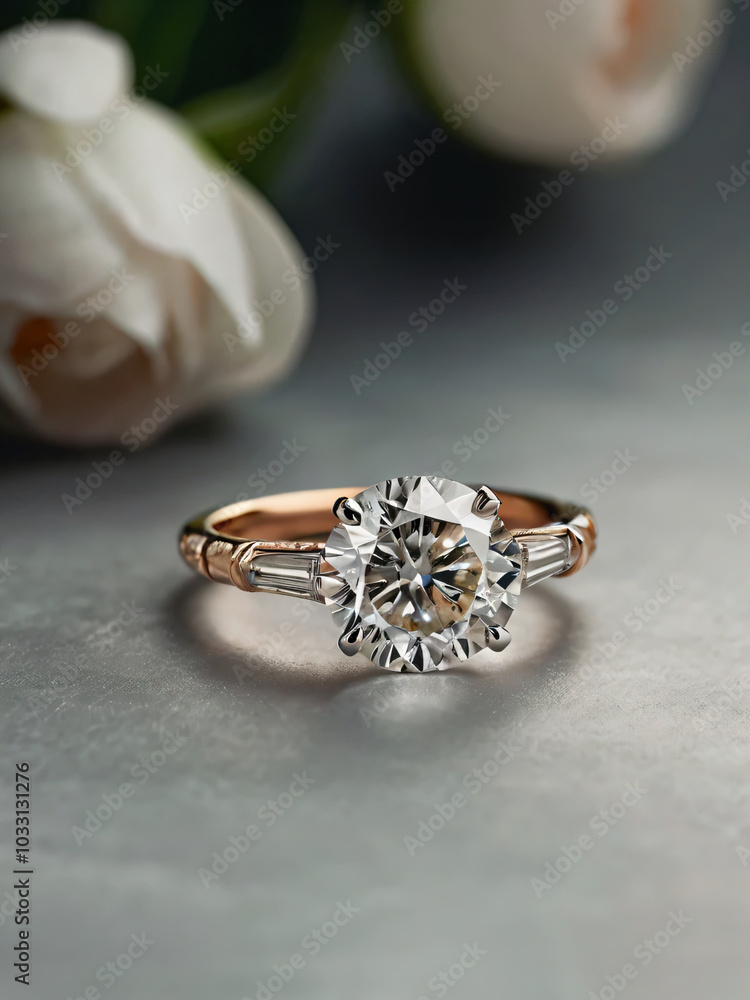 Wedding ring adorned with a dazzling diamond. Wedding ring adorned with a dazzling diamond.