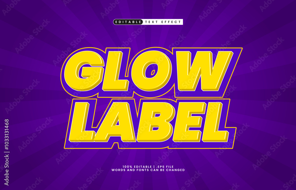 glow label editable text effect with a kids and game text style glow label editable text effect with a kids and game text style