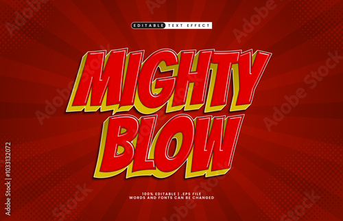 mighty blow editable text effect with a game and attack text style