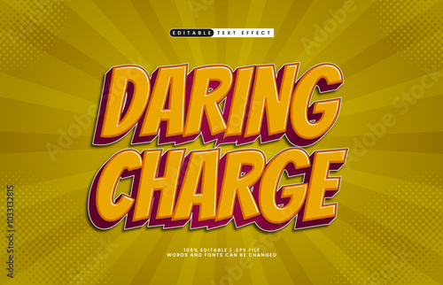 daring charge editable text effect with a game and attack text style