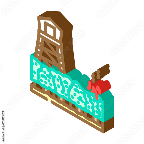 firewatch tower wildfire disaster isometric icon vector. firewatch tower wildfire disaster sign. isolated symbol illustration