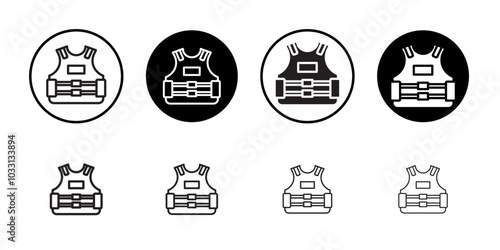 Bulletproof vest icon Isolated flat vector in outline