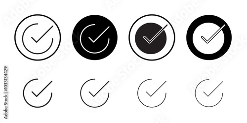Checkmark Icon Isolated flat vector in outline