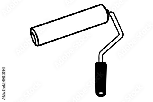 Paint roller vector | isolated vector silhouette illustration on white background