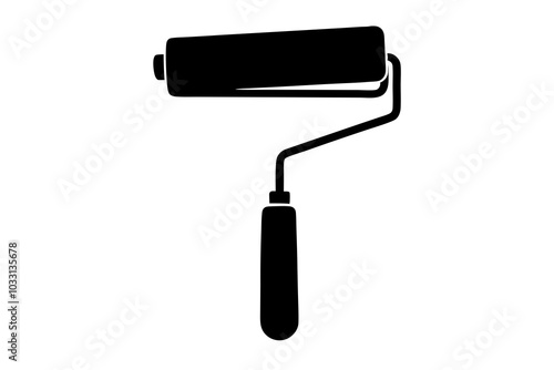 Paint roller vector | isolated vector silhouette illustration on white background