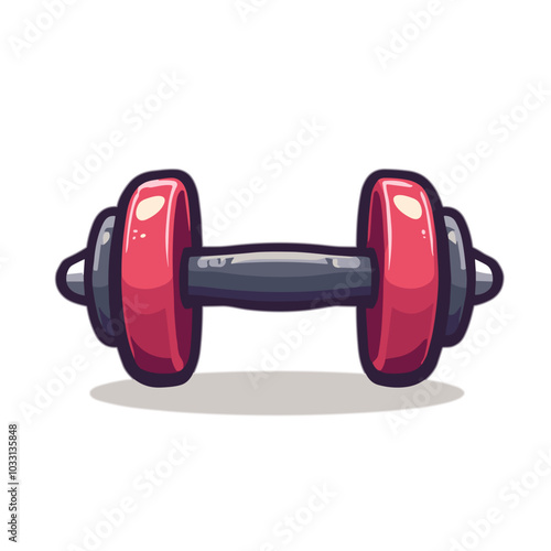 Vector red dumbbell fitness equipment  