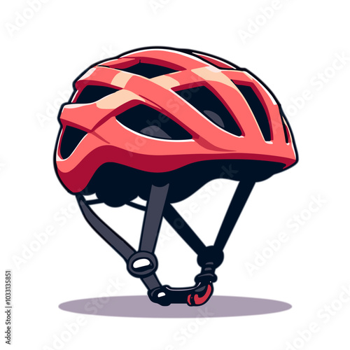 Vector red bicycle helmet safety gear  