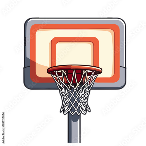 Vector basketball hoop and backboard illustration  