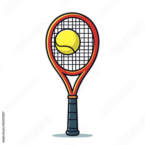 Vector tennis racket and ball illustration  