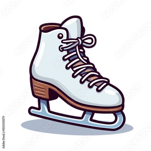 Vector ice skate winter sport equipment  