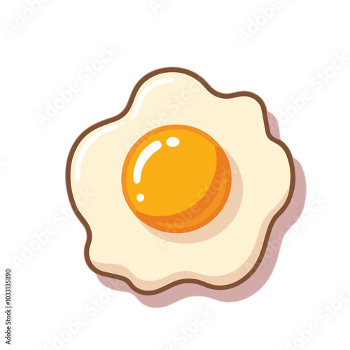 Vector fried egg breakfast food illustration  