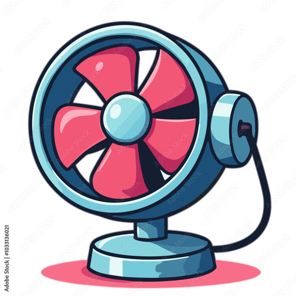 Vector electric fan appliance icon for summer cooling and air circulation Vector electric fan appliance icon for summer cooling and air circulation