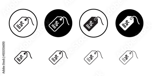 Discount tag icon Isolated flat vector in outline