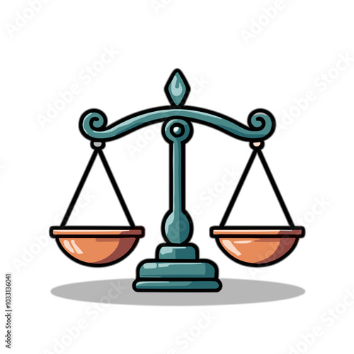 Vector justice scales icon for law and balance concept