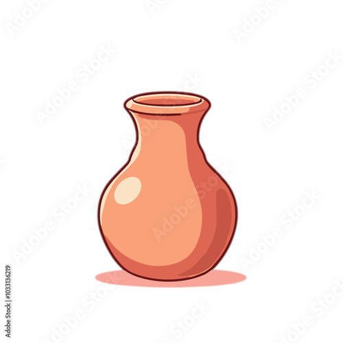Vector terracotta vase icon for home decor
