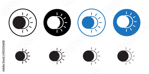 Eclipse icon Isolated flat vector in outline