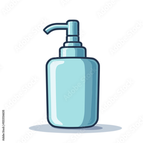 Plastic soap dispenser, bathroom essential illustration