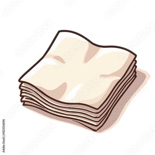 Folded cloth napkins, table linen vector illustration