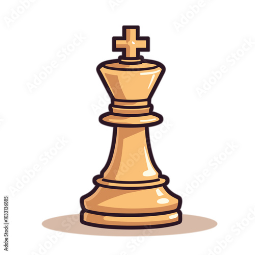 Chess king piece, strategy vector illustration