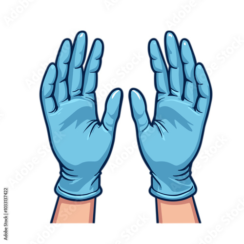 Medical gloves, personal protection vector illustration