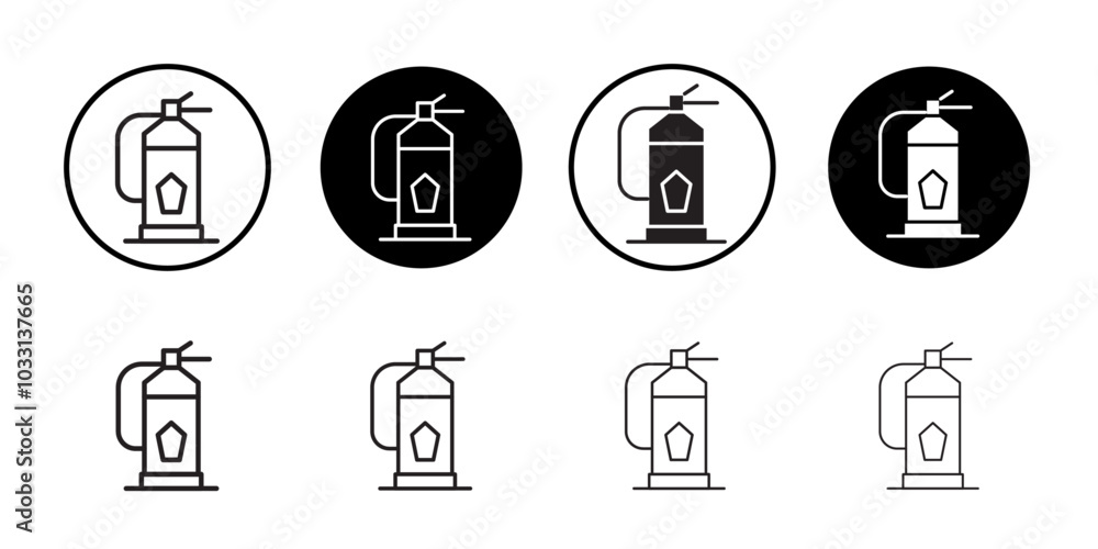 Fire extinguisher icon Isolated flat vector in outline Fire extinguisher icon Isolated flat vector in outline
