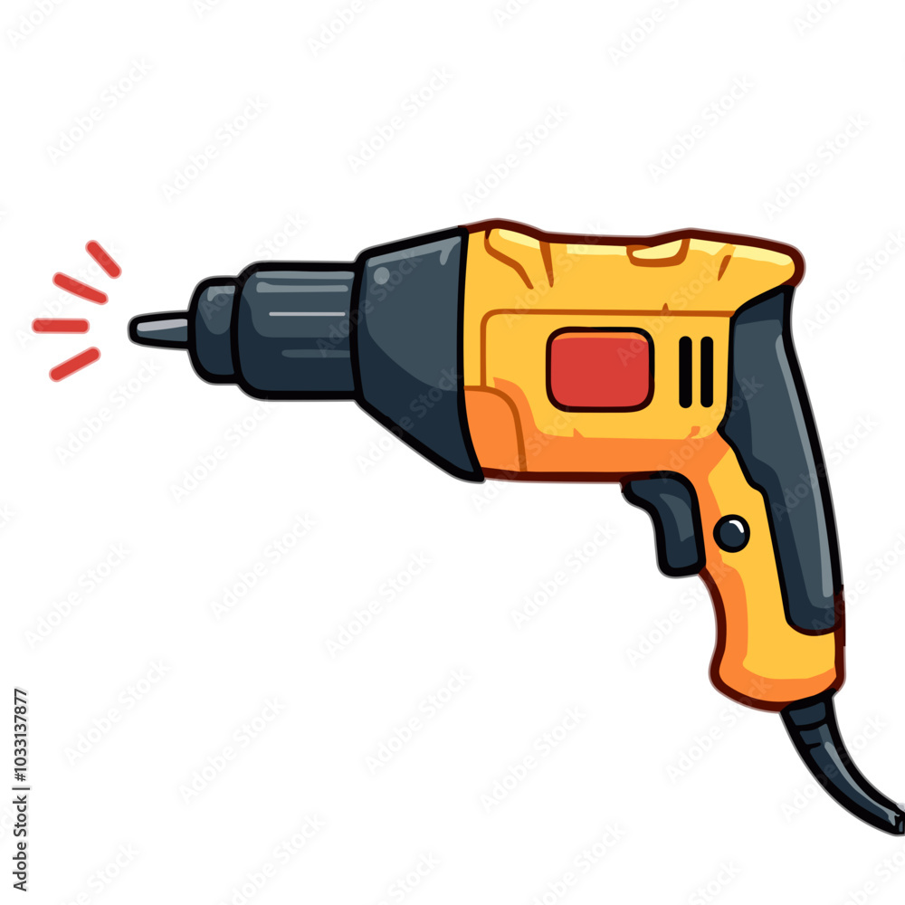 Vector electric drill illustration, power tool icon Vector electric drill illustration, power tool icon