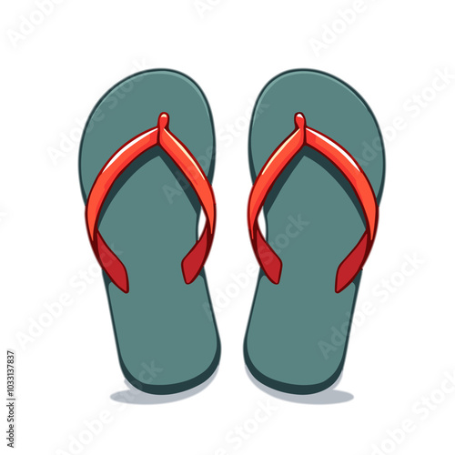 Vector flip flops icon, summer footwear symbol