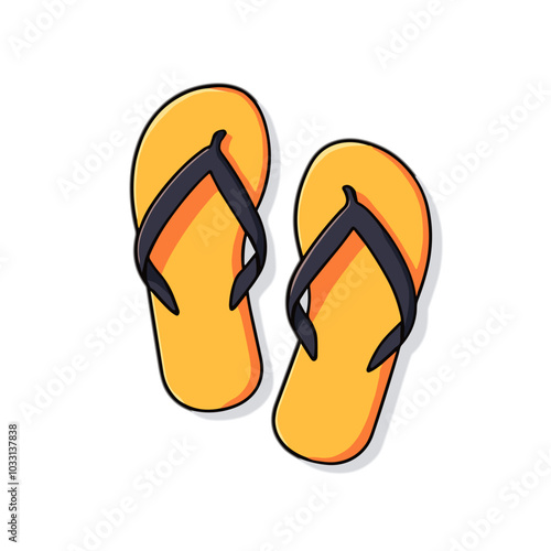 Vector flip flops illustration, beach sandals icon