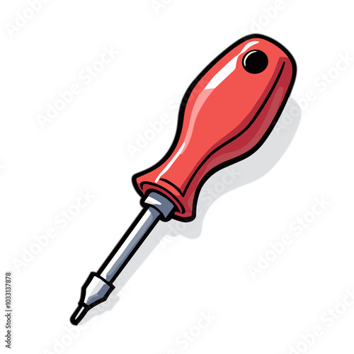 Vector screwdriver icon, repair tool symbol