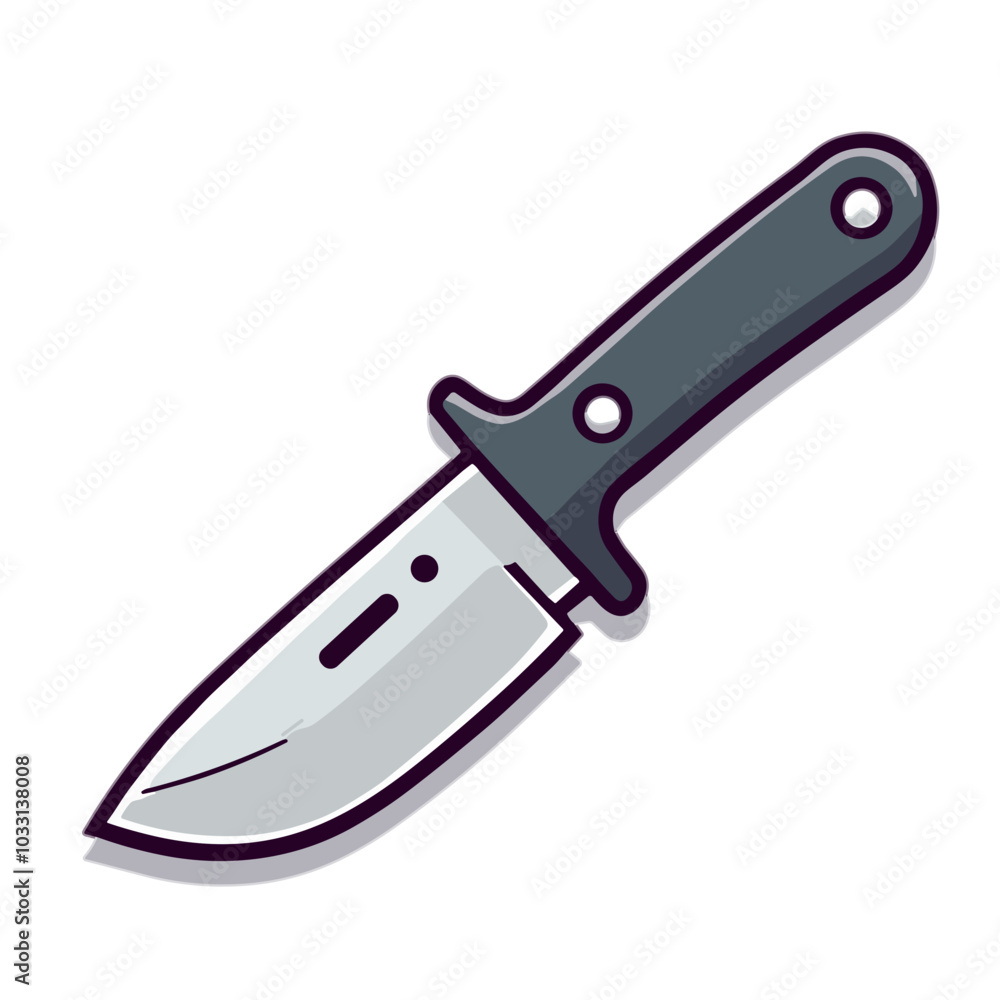 Vector hunting knife illustration, outdoor tool icon Vector hunting knife illustration, outdoor tool icon