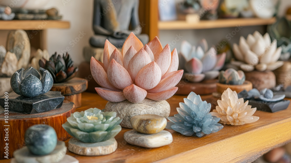 Introduce symbols of meditation or mindfulness, such as lotus flowers, mandalas, or zen stones, to signify the importance of these practices in fostering introspection and inner peace. Introduce symbols of meditation or mindfulness, such as lotus flowers, mandalas, or zen stones, to signify the importance of these practices in fostering introspection and inner peace.