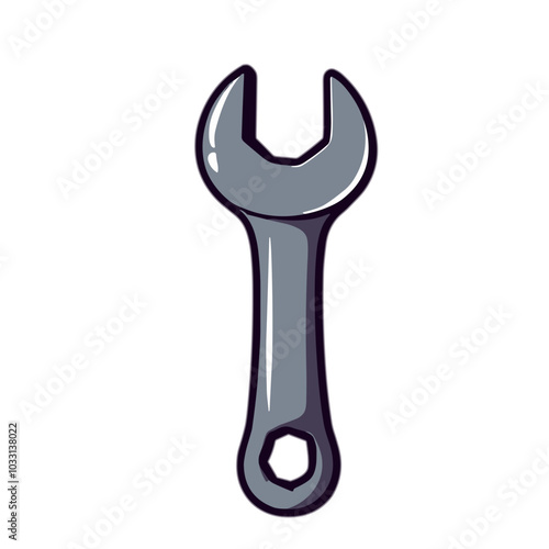 Vector wrench icon, repair tool symbol