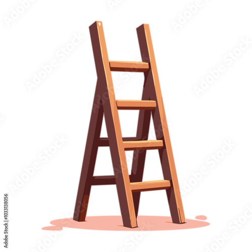 Vector stepladder illustration, home improvement tool icon