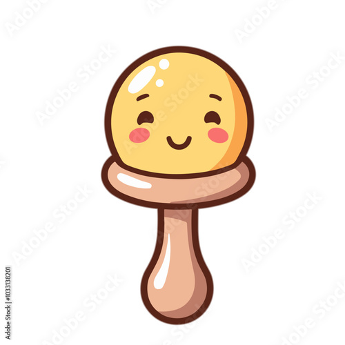 Vector cute rattle illustration, baby toy icon