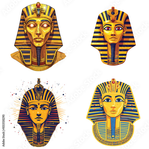 Vector illustration of a pharaoh's head set