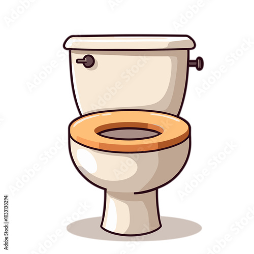 Vector toilet illustration, bathroom fixture icon