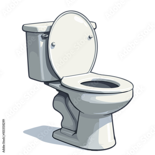 Vector toilet illustration, bathroom fixture icon