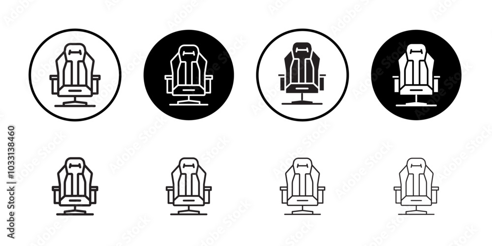 Gaming chair icon Isolated flat vector in outline Gaming chair icon Isolated flat vector in outline