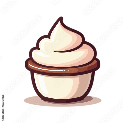 Vector cupcake illustration, dessert icon