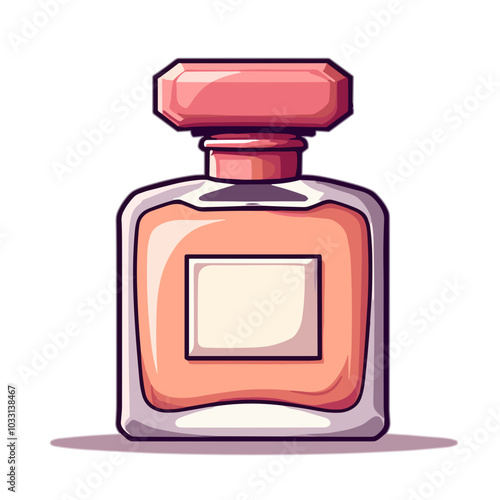 Vector perfume bottle illustration, luxury fragrance icon