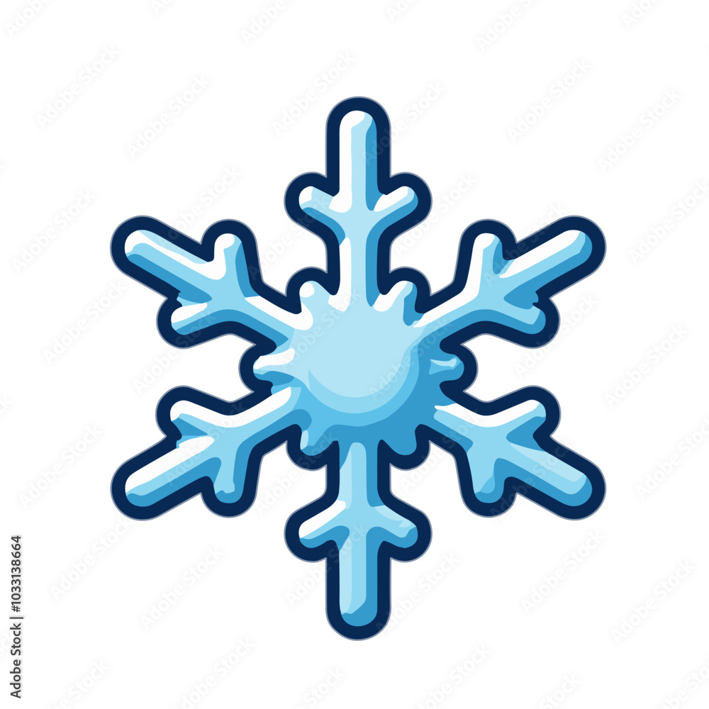 Blue snowflake icon, winter symbol illustration Blue snowflake icon, winter symbol illustration
